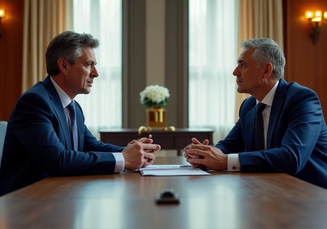 Professional legal negotiation in a modern boardroom